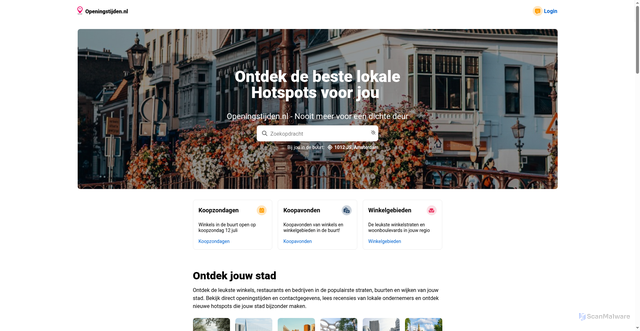 Security scan screenshot of https://openingstijden.nl