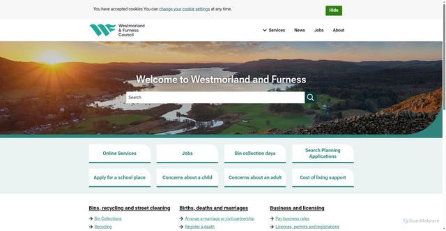 Security scan screenshot of http://www.barrowbc.gov.uk