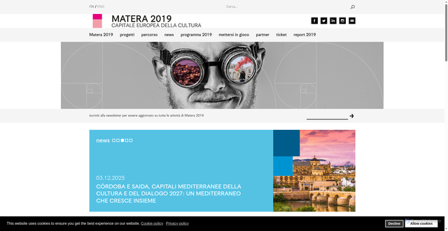 Security scan screenshot of https://www.matera-basilicata2019.it/it/