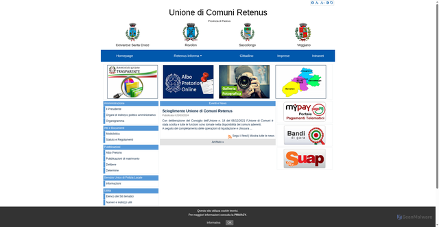 Security scan screenshot of https://www.retenus.it/hh/index.php?jvs=0&acc=1