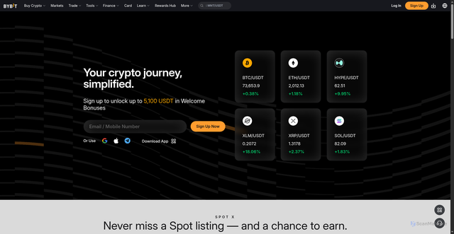 Security scan screenshot of https://www.bybit.com