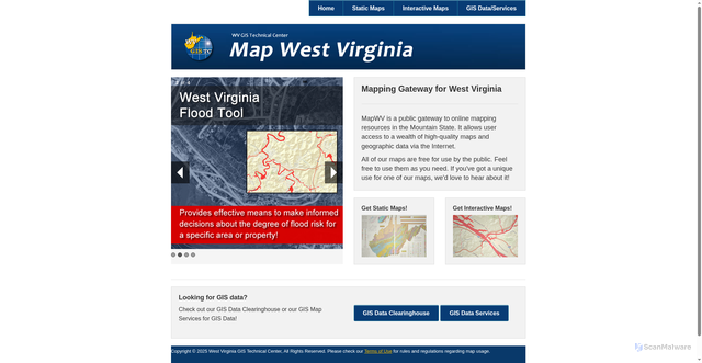 Security scan screenshot of https://mapwv.gov/