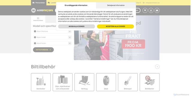 Security scan screenshot of https://aeromotors.se