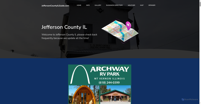 Security scan screenshot of https://www.jeffersoncountyilguide.com/