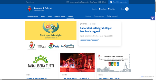 Security scan screenshot of https://www.comune.foligno.pg.it