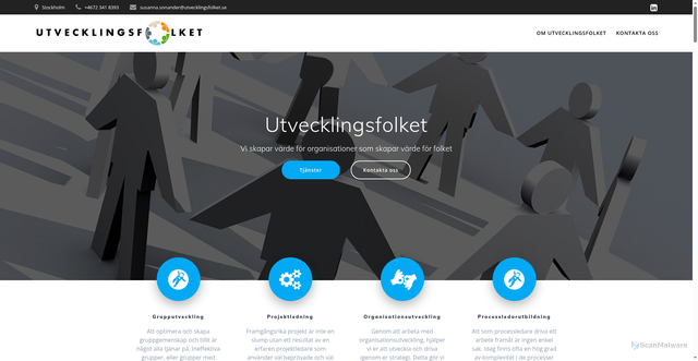 Security scan screenshot of https://utvecklingsfolket.se