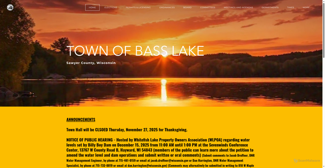 Security scan screenshot of https://www.basslakewi.gov/