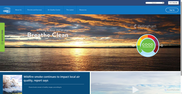 Security scan screenshot of https://nwcleanairwa.gov/