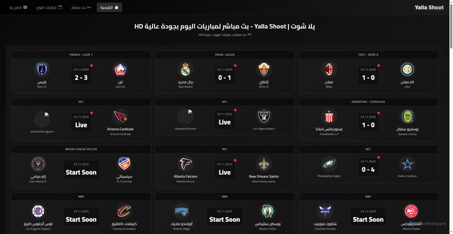 Security scan screenshot of https://yalla-shoot-vip.com/