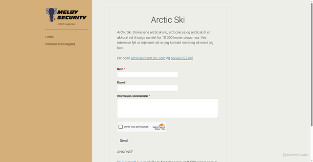 Security scan screenshot of https://arcticski.se