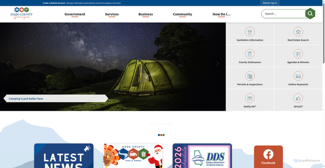 Security scan screenshot of https://dadecounty-ga.gov/