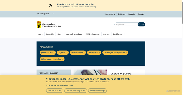 Security scan screenshot of https://www.lansstyrelsen.se/sodermanland