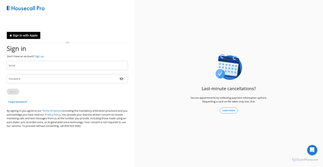 Security scan screenshot of https://pro.housecallpro.com