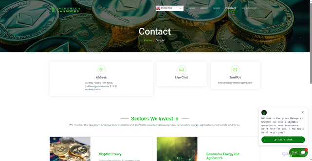Security scan screenshot of https://evergreenmanagers.com/en/contact.html