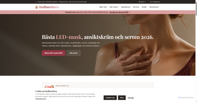 Security scan screenshot of https://hudbarriaren.se