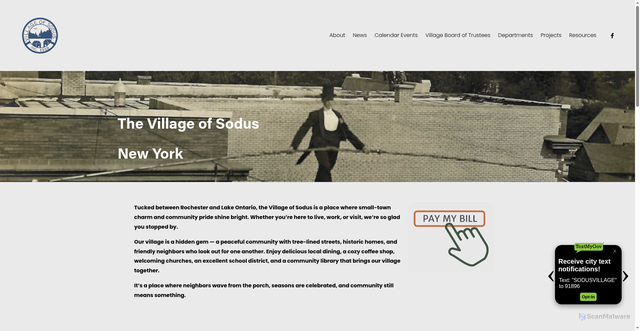Security scan screenshot of https://villageofsodusny.gov/