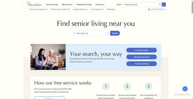 Security scan screenshot of https://my.aplaceformom.com
