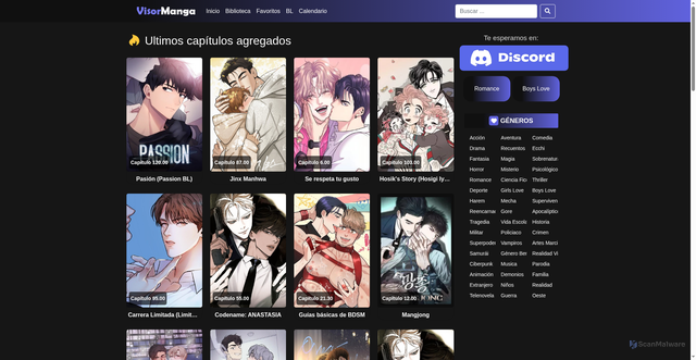 Security scan screenshot of https://visormanga.com