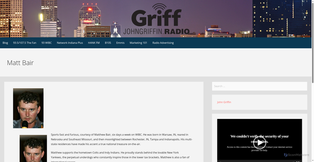 Security scan screenshot of https://radio-indiana.com/emmis/wibc/personalities/matt-baer/