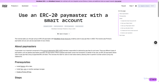 Security scan screenshot of https://metamask-docs-keec0mi8n-consensys-ddffed67.vercel.app/tutorials/use-erc20-paymaster/