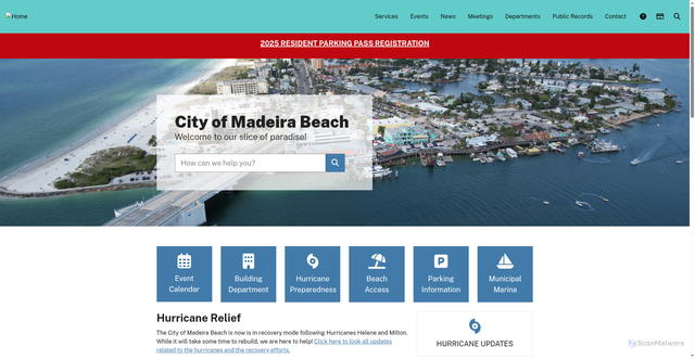 Security scan screenshot of https://madeirabeachfl.gov/