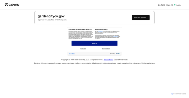 Security scan screenshot of https://gardencityco.gov/