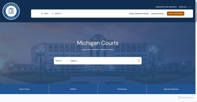 Security scan screenshot of https://www.courts.michigan.gov