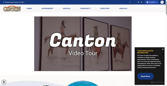 Security scan screenshot of https://cantonny.gov/