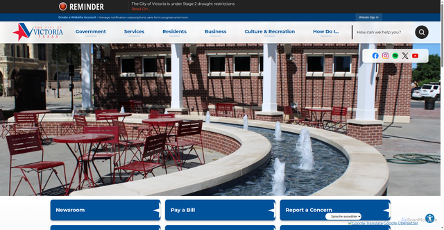Security scan screenshot of https://victoriatx.gov