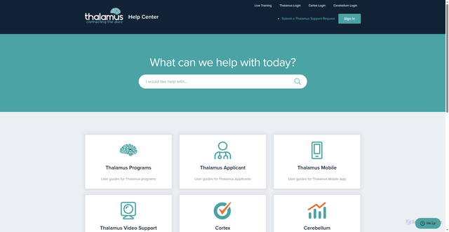 Security scan screenshot of https://thalamusgme.zendesk.com