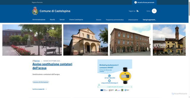 Security scan screenshot of https://www.comune.castelspina.al.it/