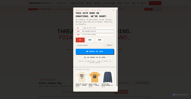 Security scan screenshot of https://alprmaps.com/