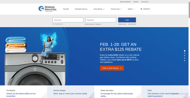 Security scan screenshot of https://www.oklahomanaturalgas.com/