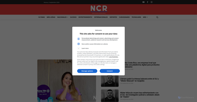 Security scan screenshot of https://ncrnoticias.com