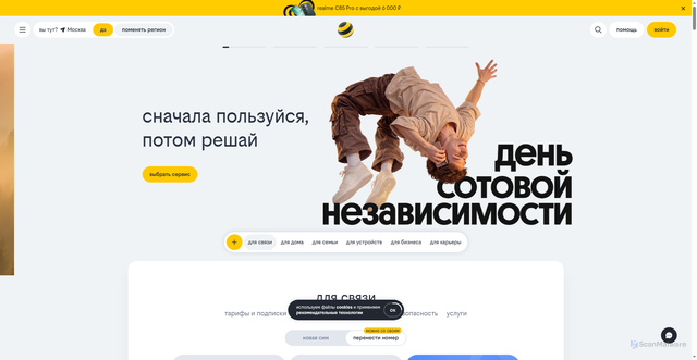 Security scan screenshot of https://www.beeline.ru