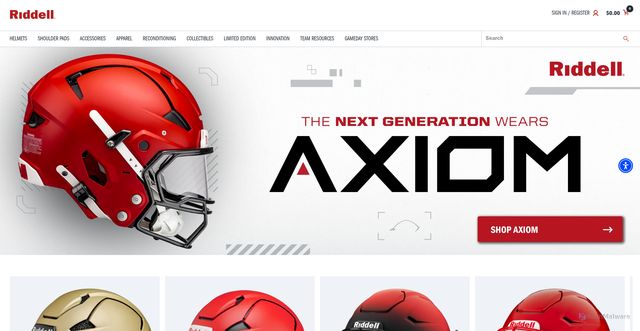 Security scan screenshot of https://www.riddell.com