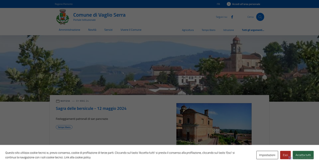 Security scan screenshot of https://comune.vaglioserra.at.it/