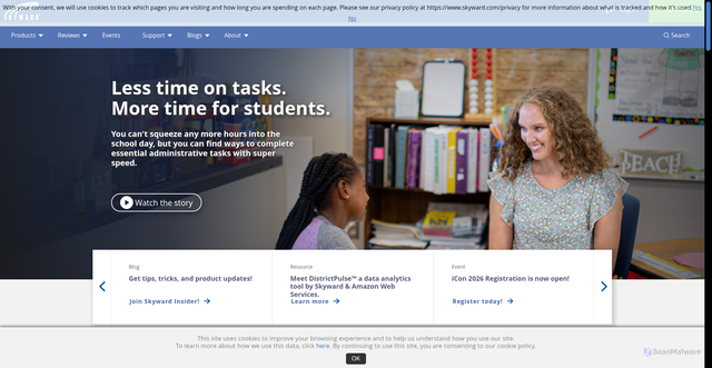 Security scan screenshot of https://go.skyward.com