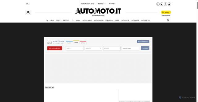 Security scan screenshot of https://automoto.it