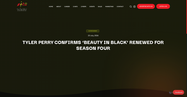 Security scan screenshot of https://zipfm.net/tyler-perry-confirms-beauty-in-black-renewed-for-season-four/
