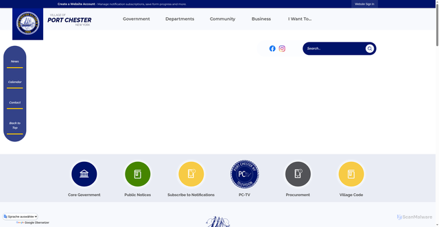 Security scan screenshot of https://portchesterny.gov/