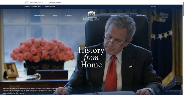 Security scan screenshot of https://www.georgewbushlibrary.gov/
