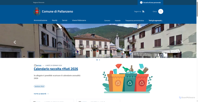 Security scan screenshot of https://www.comune.pallanzeno.vb.it/