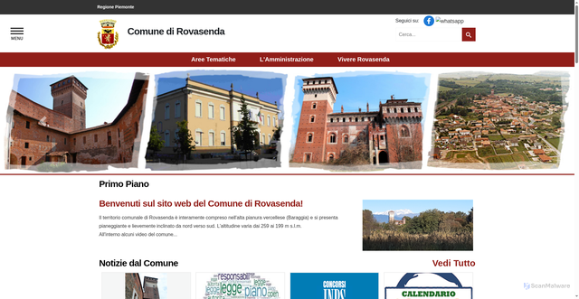 Security scan screenshot of https://www.comune.rovasenda.vc.it/