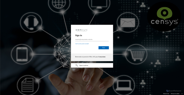 Security scan screenshot of https://censys-my.sharepoint.com