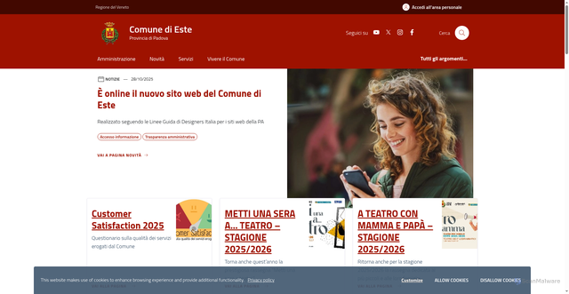 Security scan screenshot of https://www.comune.este.pd.it/home