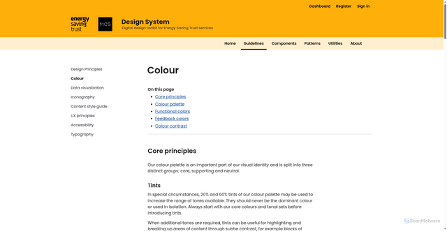 Security scan screenshot of https://design-system-kvm-xlr.pages.dev/guidelines/colour.html