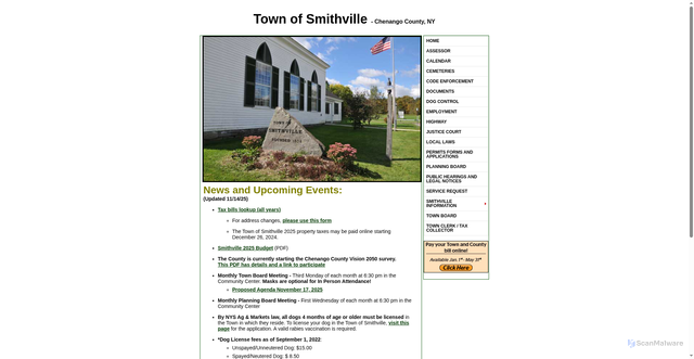 Security scan screenshot of https://www.smithvilleny.gov/