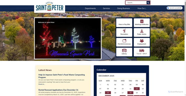 Security scan screenshot of https://saintpetermn.gov/