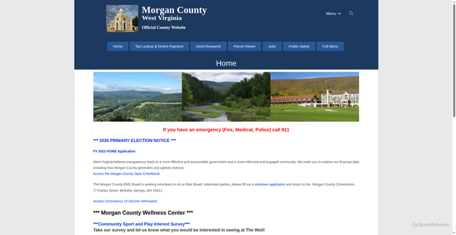 Security scan screenshot of https://morgancountywv.gov/